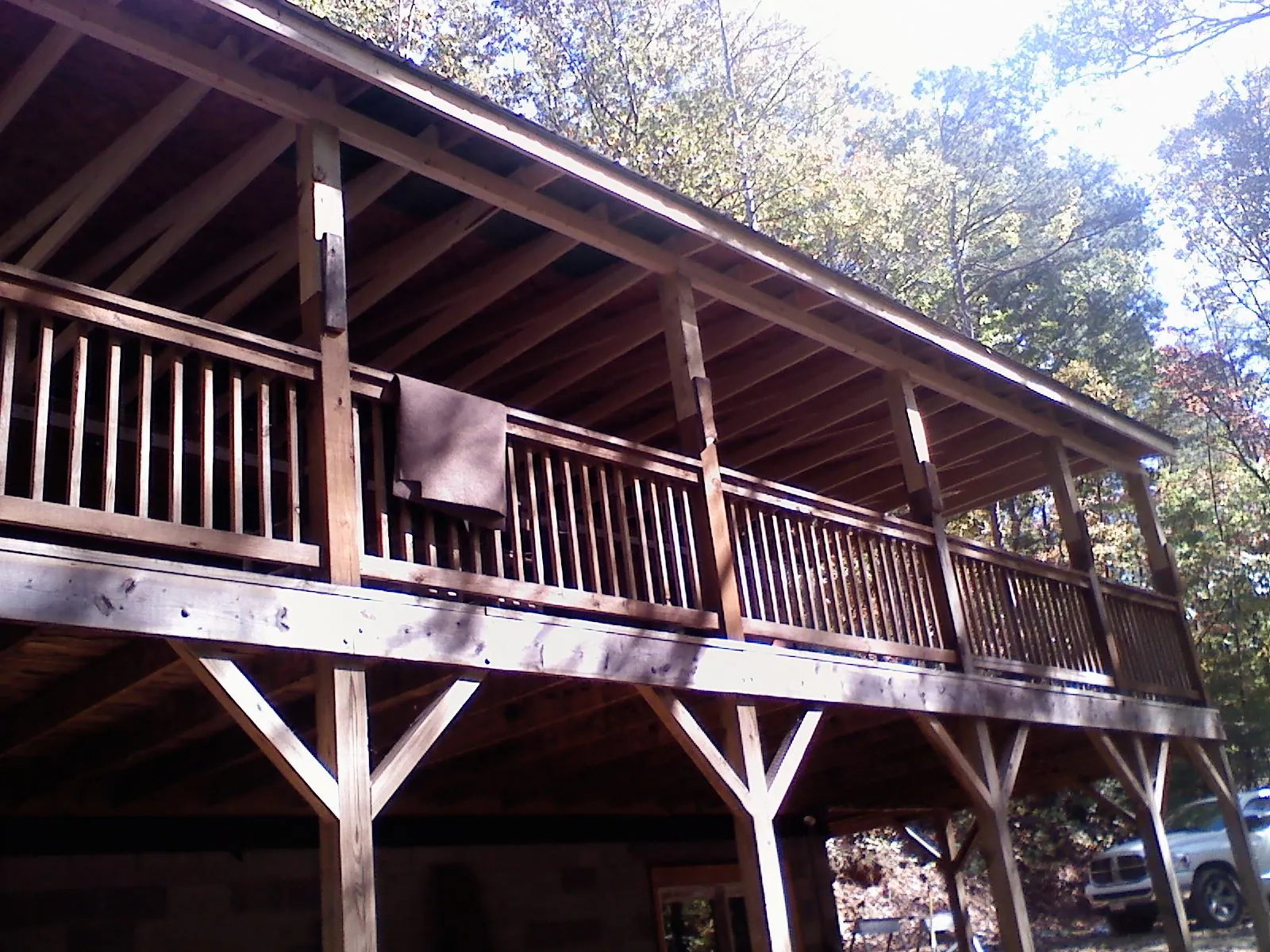 Timber framing under a new elevated porch and deck — Roof Leak Repair in Veyo by Roofing Brothers